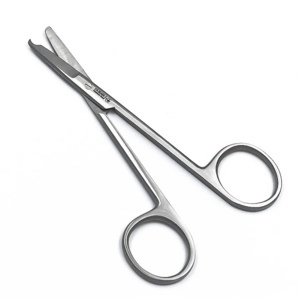 DHS-02-335-11. Ножиці Спенсера для лігатури та зняття шва, прямі, з гакоподібним кінчиком, 115 мм. DURABLE